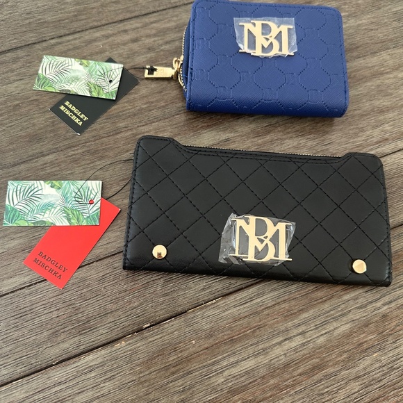 Badgley Mischka Electric Blue and Black  Purse/ Wallet  2x $40 - Picture 1 of 10